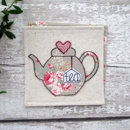 Fabric Teapot Coaster, Tea For One Gift Idea,..