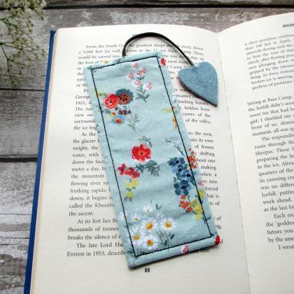 Heart Bookmark, Fabric Bookmark, Un..