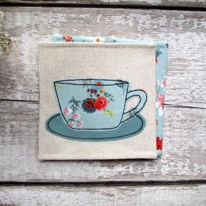 Floral Coaster, Gift For A Tea Or Coffee Lover
