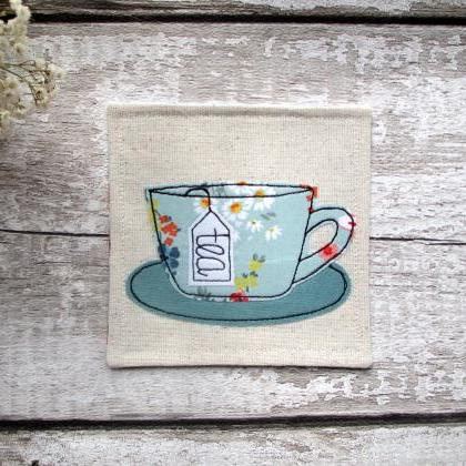 Tea Coaster, Tea Lover Gift, Unique Fabric Coaster