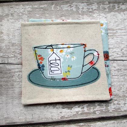 Tea Coaster, Tea Lover Gift, Unique Fabric Coaster