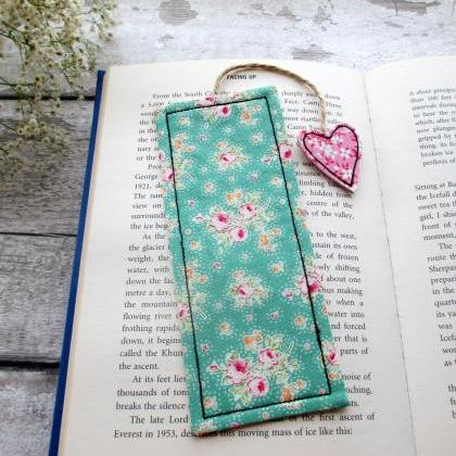 Heart Bookmark, Fabric Bookmark, Un..