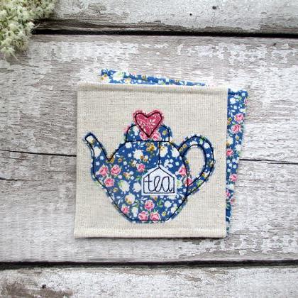 Fabric Teapot Coaster, Tea For One Gift Idea,..