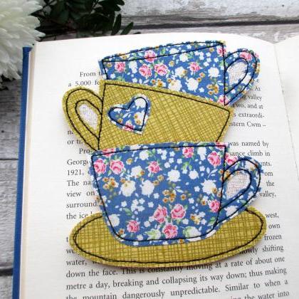 Tea Cup Stack Bookmark, Reading Gif..
