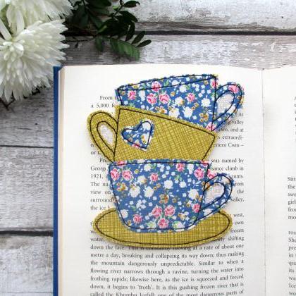 Tea Cup Stack Bookmark, Reading Gif..