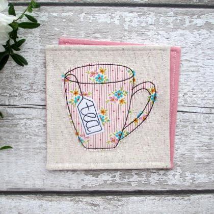 Fabric Tea Coaster, Birthday Gift For A Tea Lover,..