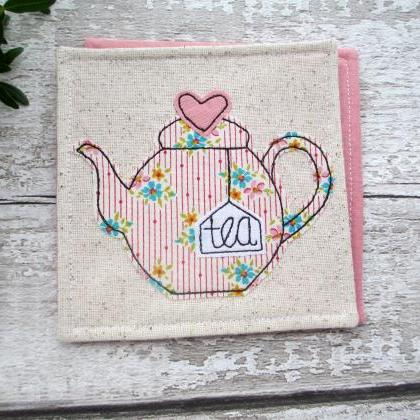 Fabric Teapot Coaster, Tea For One Gift Idea