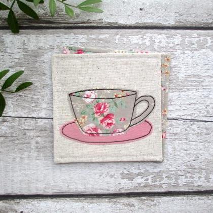 Fabric Coaster, Housewarming Gift For A Coffee..