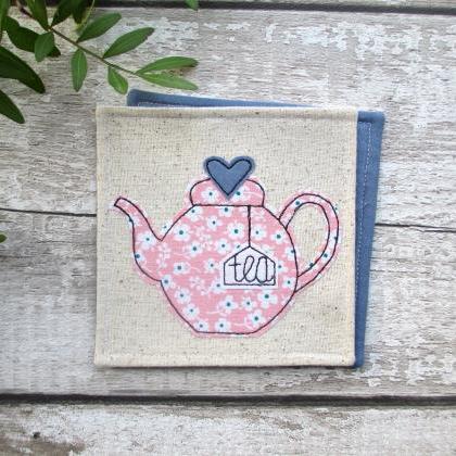 Fabric Teapot Coaster, Gift For A Tea Lover