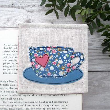 Fabric Corner Bookmark, Reading Gift For A Tea Or..