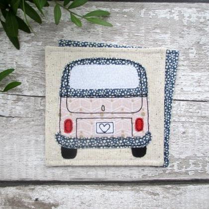 Camper Van Coaster, Vw Bus Gift, Fabric Coaster,..