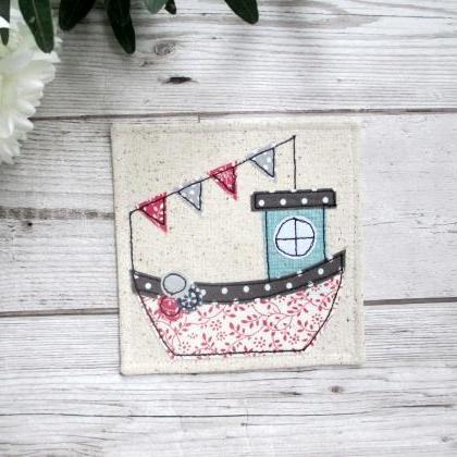 Fishing Boat Coaster Set, Nautical Housewarming..
