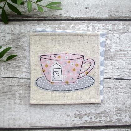 Pink Tea Coaster, Gift For A Tea Lo..