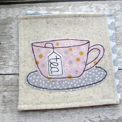 Pink Tea Coaster, Gift For A Tea Lo..