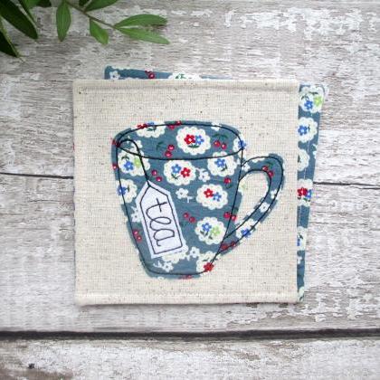 Fabric Coaster, Gift For A Tea Love..
