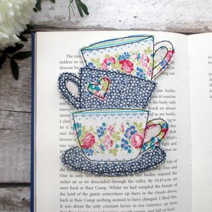 Fabric Bookmark, Book & Tea Lover G..