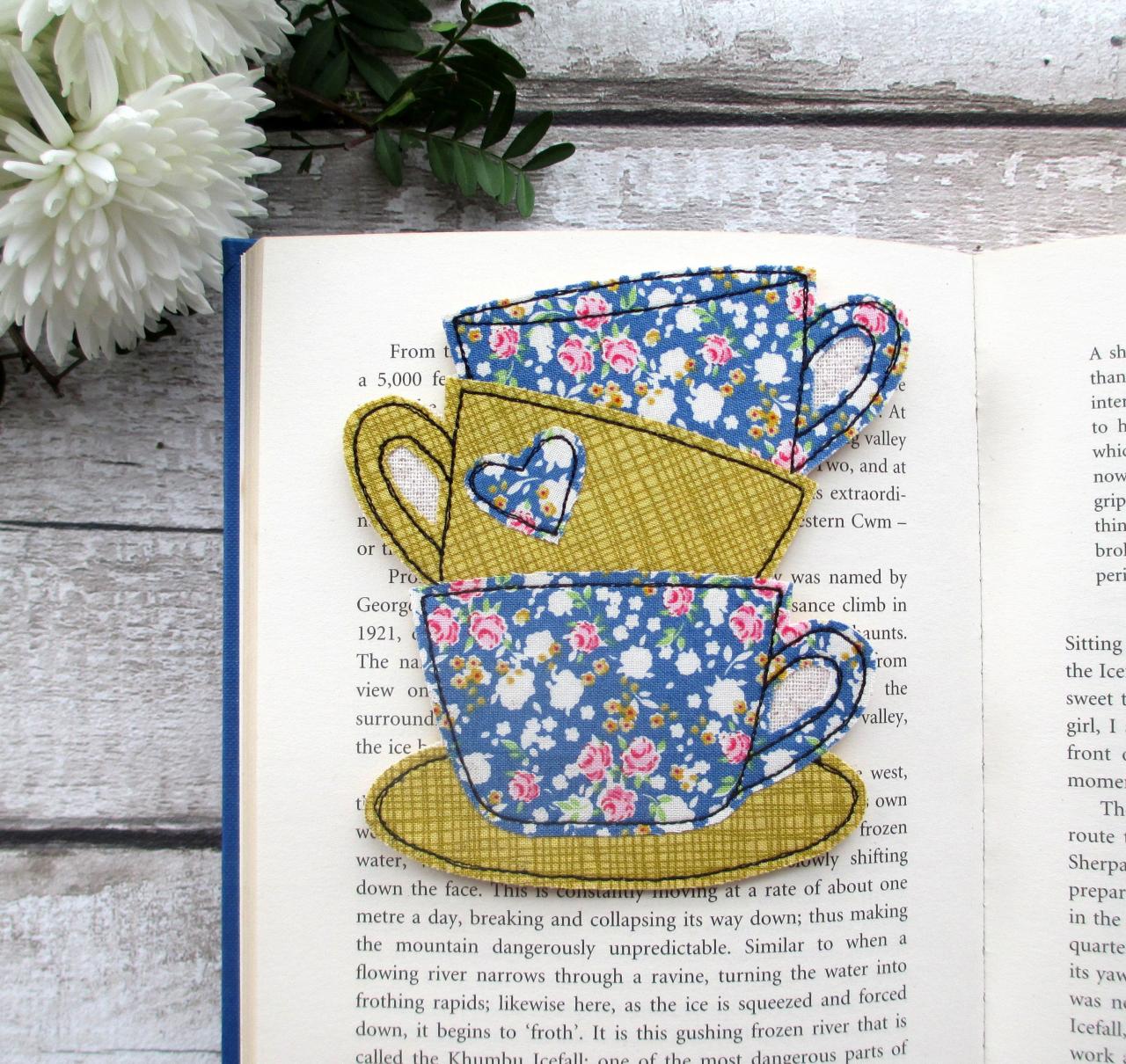 Tea Cup Stack Bookmark, Reading Gift For A Book Lover
