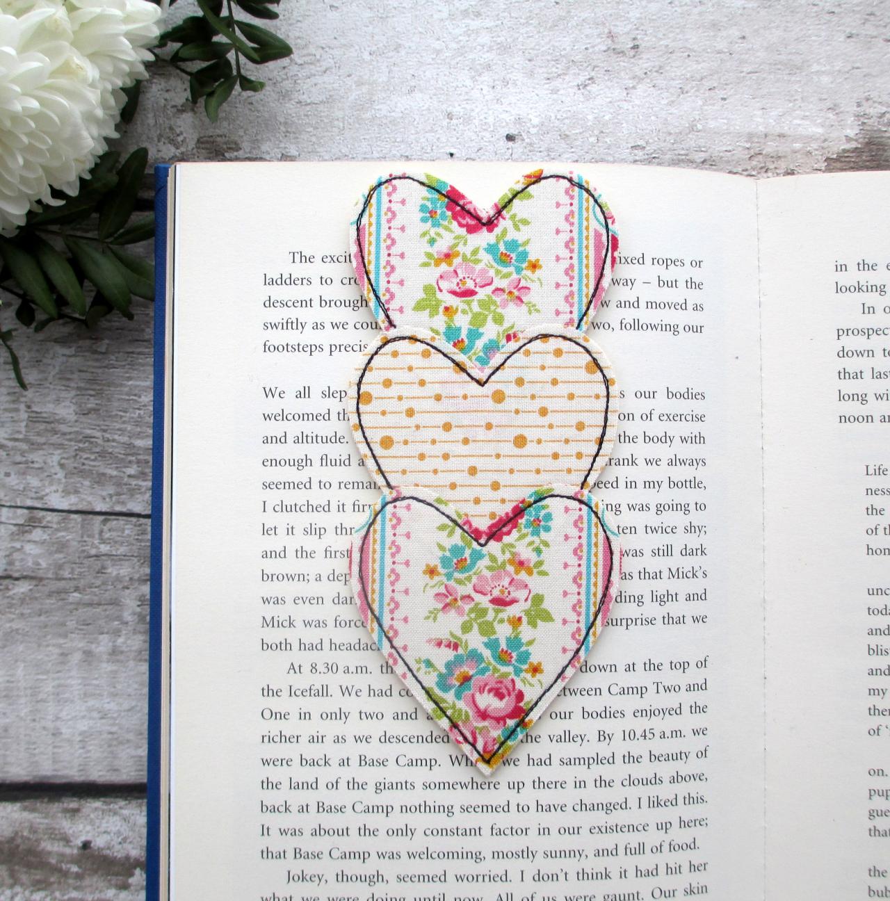 Heart Trio Bookmark, Reading Gift For A Book Lover