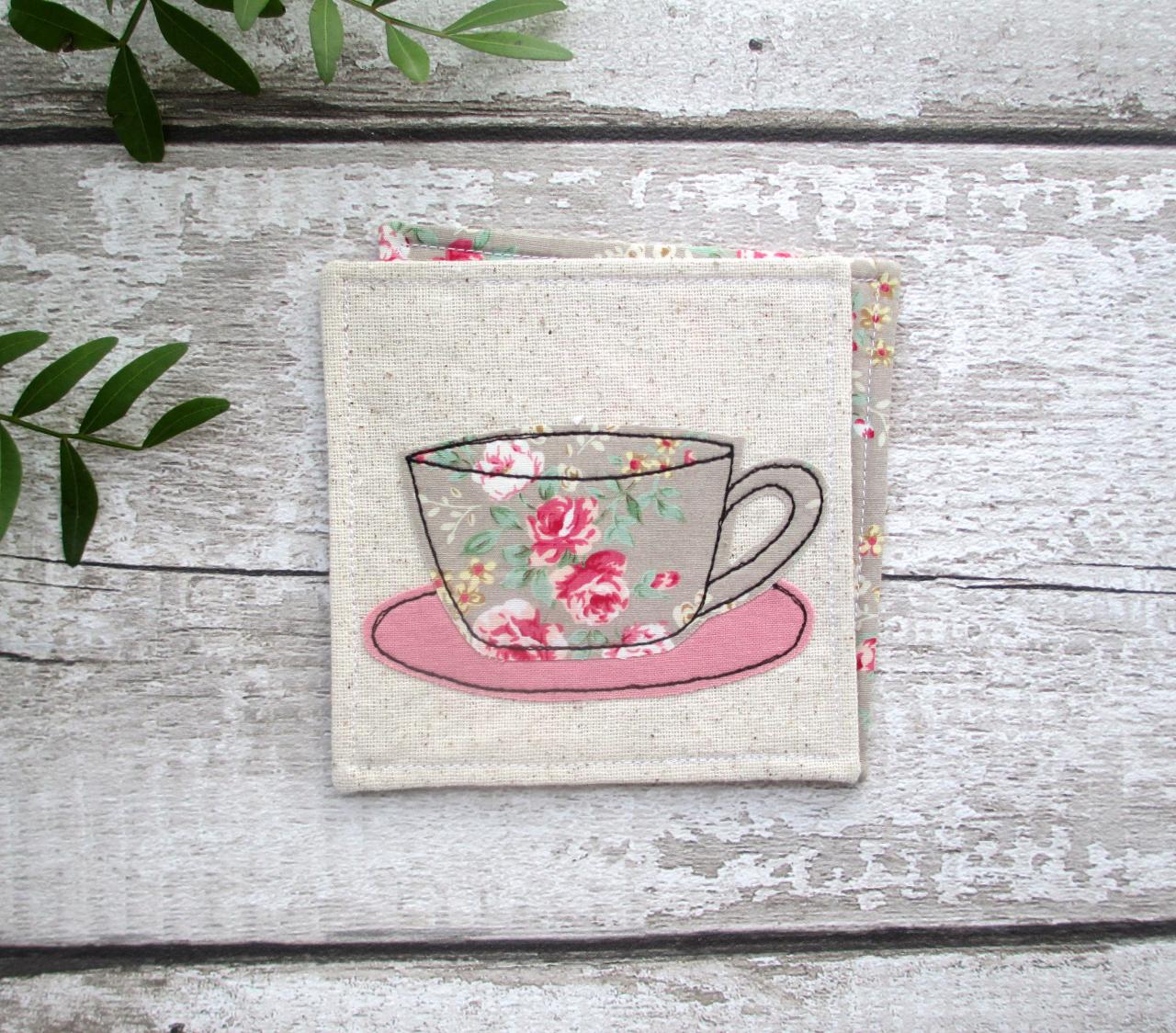 Fabric Coaster, Housewarming Gift For A Coffee Lover