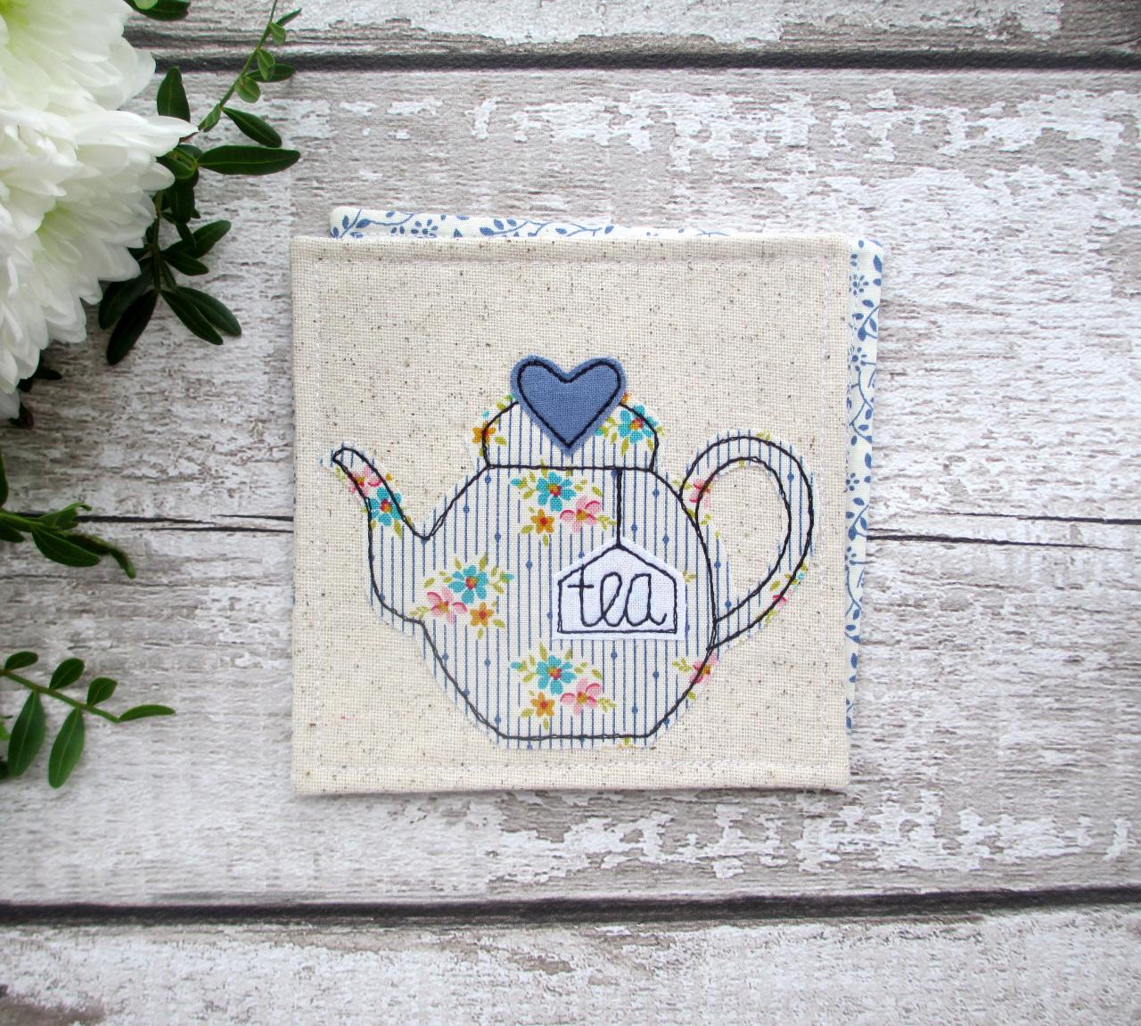 Fabric Coaster, Tea For One Gift, Retirement Gift