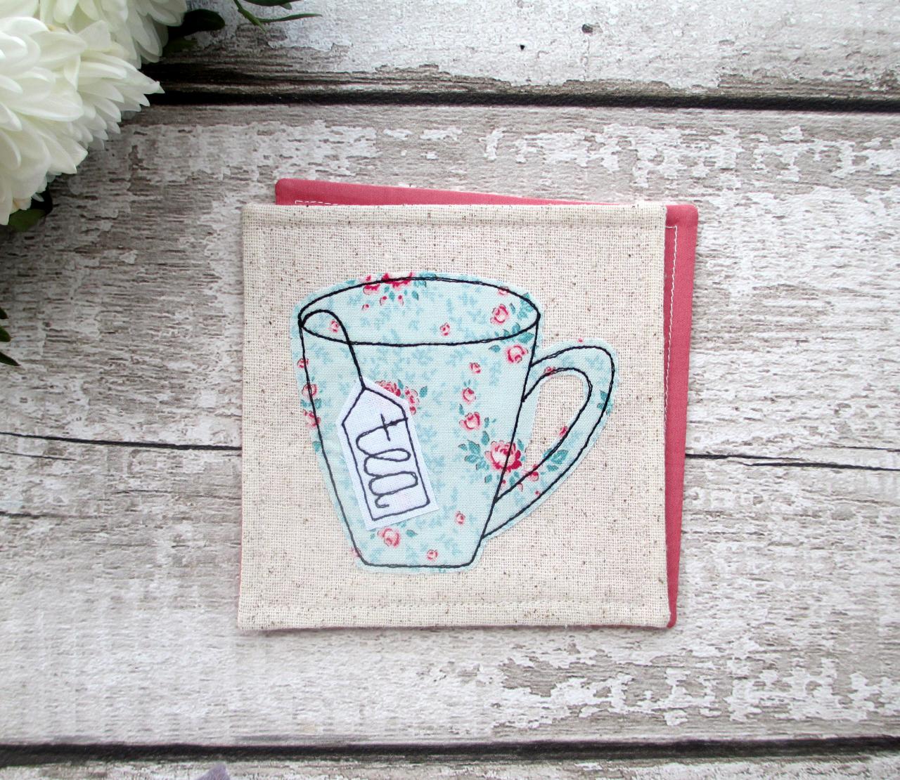 Floral Tea Coaster, Retirement Gift, Tea Lover Gift