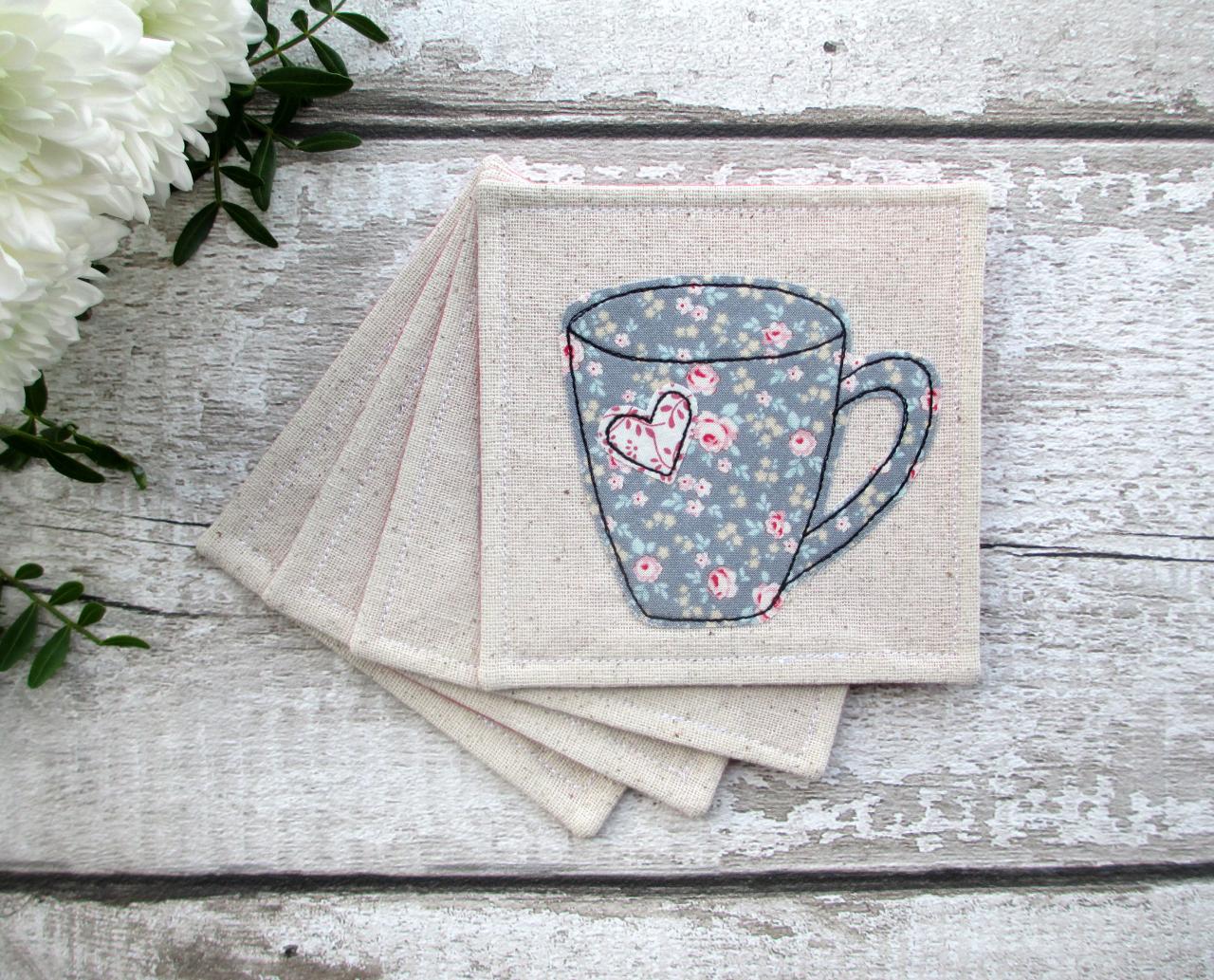 Coaster Set, Home Gift For A Tea Or Coffee Lover