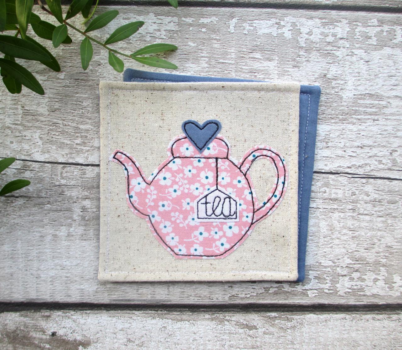 Fabric Teapot Coaster, Gift For A Tea Lover