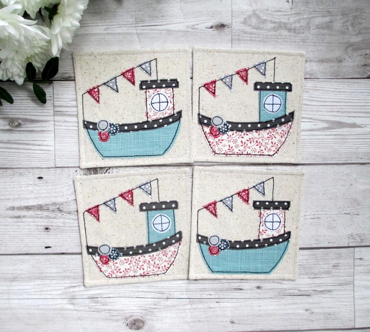 Fishing Boat Coaster Set, Nautical Housewarming Gift