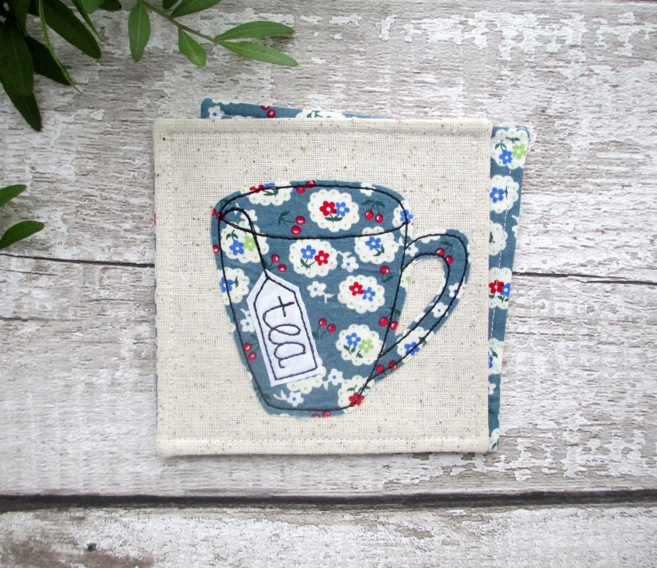 Fabric Coaster, Gift For A Tea Lover, New Home Gift