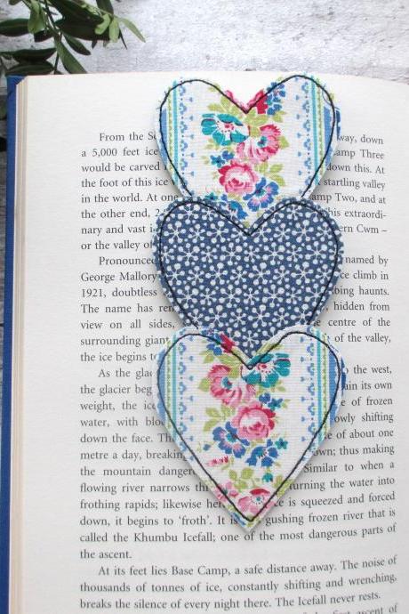 Heart Trio Bookmark, Reading Gift For A Book Lover
