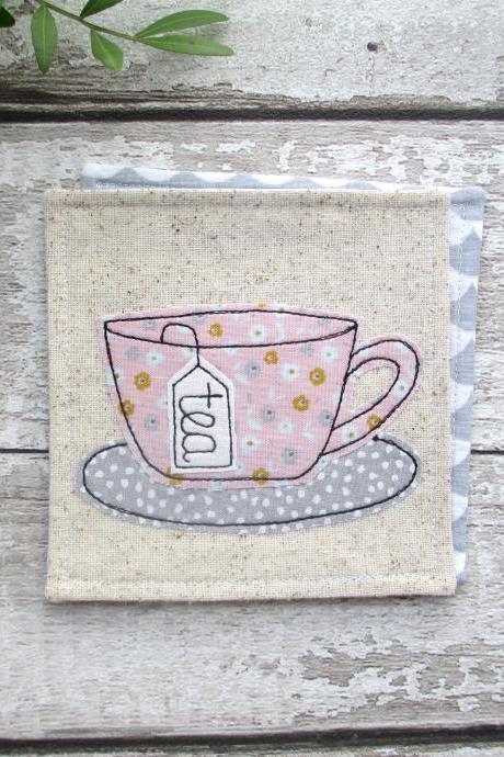 Pink Tea Coaster, Gift For A Tea Lover
